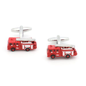 Fire Engine Cuff Links for Men Red Cufflinks
