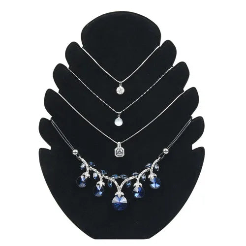Fire Shape Necklace Display Board Velvet Jewelry Organizer
