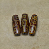 Fire Roasted Brown Agate Beads Tibet 9 Eyes DZI 15*41mm DIY Jewelry