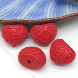 50pcs FireBrick Peach Cinnabar Beads DIY Craft Jewelry Loose Beads Wholesale