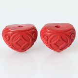 50pcs FireBrick Peach Cinnabar Beads DIY Craft Jewelry Loose Beads Wholesale