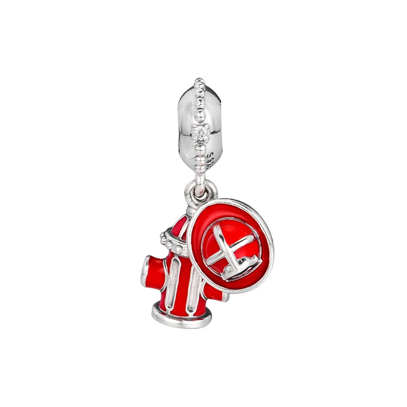 Firefighter Dangle Charms 925 Sterling Silver Beads for Bracelet