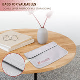 Fireproof Document Bag with Zipper, Waterproof Money Bag