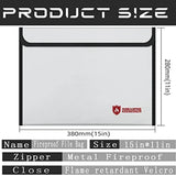 Fireproof Document Bag 15x11 Inch for Valuables Money Documents Jewelry