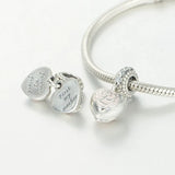 Mother Forever My Pendant Heart Charms Silver 925 Charms Bracelets