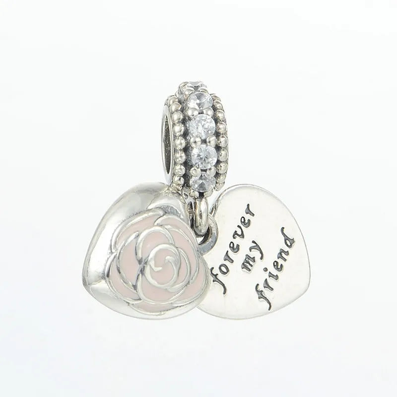 Mother Forever My Pendant Heart Charms Silver 925 Charms Bracelets