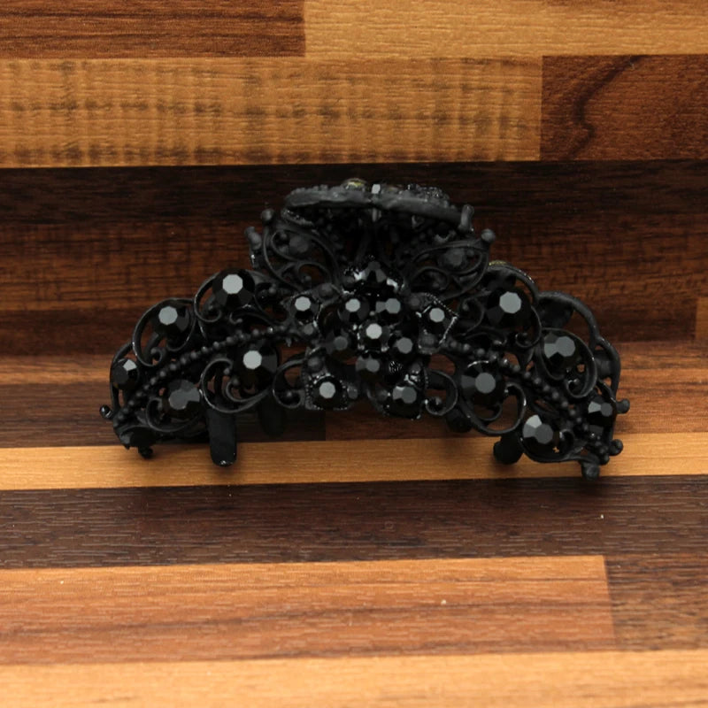 Vintage Crystal Hair Jaw Clip Clamp Rhinestone Hair Claws Women Accessories
