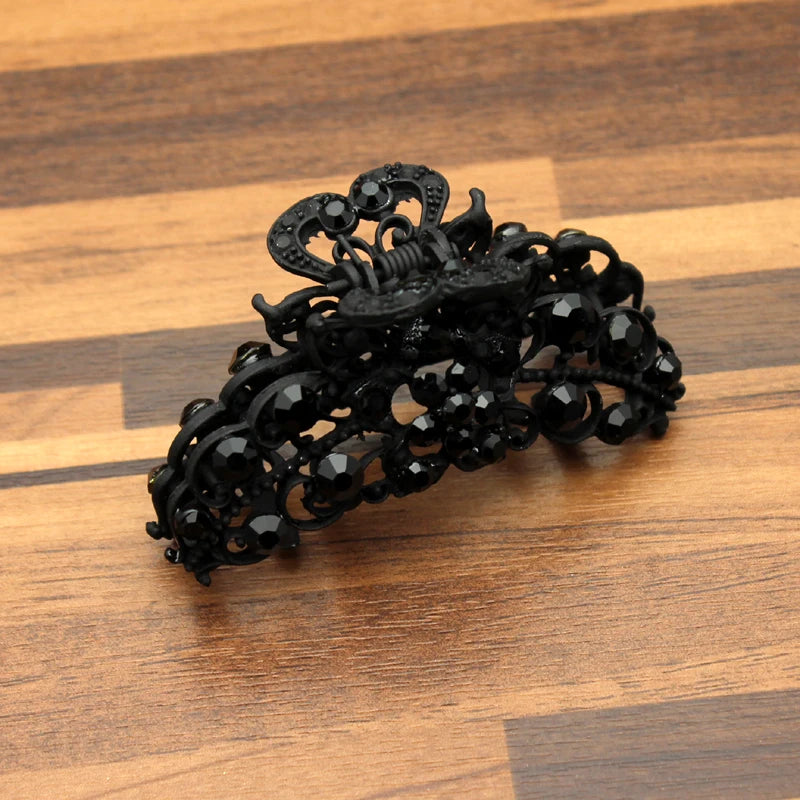 Vintage Crystal Hair Jaw Clip Clamp Rhinestone Hair Claws Women Accessories
