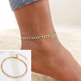 Vintage Stainless Steel Fish Bone Chain Anklet Women