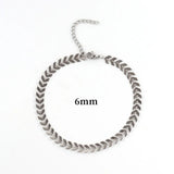 Vintage Stainless Steel Fish Bone Chain Anklet Women