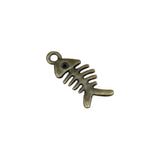 Fish Bone Charms Pendants 300Pcs Antique Bronze DIY Jewelry A-294