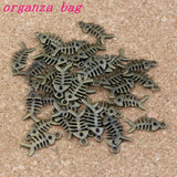 Fish Bone Charms Pendants 300Pcs Antique Bronze DIY Jewelry A-294
