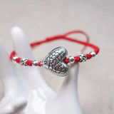 Fish Charm Bracelet Red Thread Jewelry 925 Sterling Silver Statement