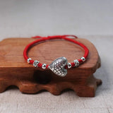 Fish Charm Bracelet Red Thread Jewelry 925 Sterling Silver Statement