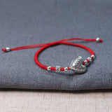 Fish Charm Bracelet Red Thread Jewelry 925 Sterling Silver Statement