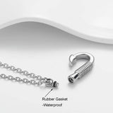 Fish Hook Cremation Jewelry Necklace Stainless Steel Urn Pendant