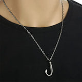 Fish Hook Cremation Jewelry Necklace Stainless Steel Urn Pendant