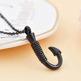 Fish Hook Cremation Jewelry Necklace Stainless Steel Urn Pendant