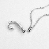 Fish Hook Cremation Jewelry Necklace Stainless Steel Urn Pendant