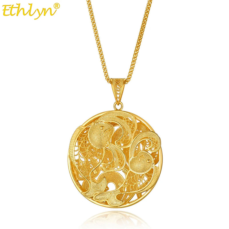 Fish Pattern Pendant Necklace Women Charm Jewelry MY312