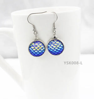 Fish Scale Dangle Drop Earrings Vintage Jewelry Charms YSK008