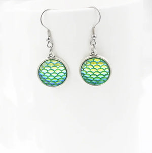 Fish Scale Dangle Drop Earrings Vintage Jewelry Charms YSK008