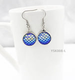 Fish Scale Dangle Drop Earrings Vintage Jewelry Charms YSK008