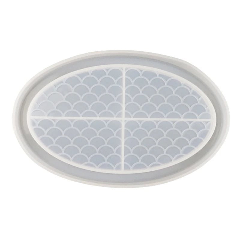 Fish Scale Tray Epoxy Resin Mold Plate Dish Silicone Mould Craft DIY