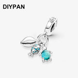 Fish, Sea Turtle & Conch Triple Dangle Charm for Bracelet&Bangle