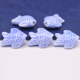 Handmade Porcelain Fish Beads 20x15mm for Jewelry Making