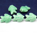 Handmade Porcelain Fish Beads 20x15mm for Jewelry Making