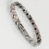 Fish Shape Stainless Steel CZ On Hand Bracelet For Women Men