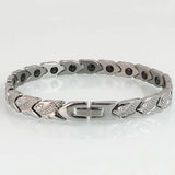 Fish Shape Stainless Steel CZ On Hand Bracelet For Women Men