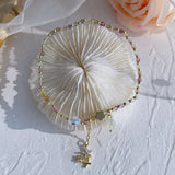 Multicolor Natural Fluorite Beaded Ankle Chain for Women YBR710