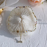 Multicolor Natural Fluorite Beaded Ankle Chain for Women YBR710