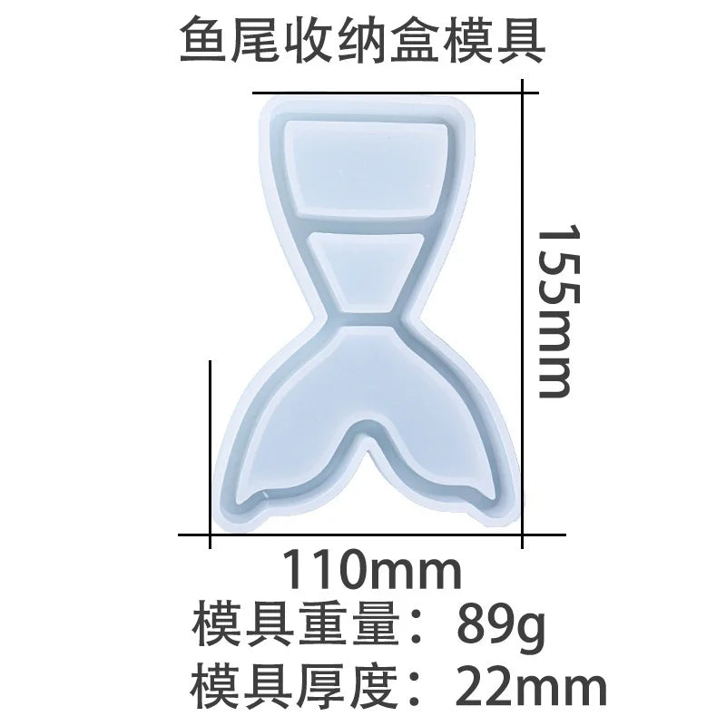 Fish Tail Storage Box Epoxy Resin Mold DIY Handcraft Moulds