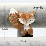 Acrylic Fox Brooches And Pins for Women Scarf Accessories