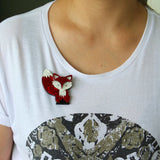 Acrylic Fox Brooches And Pins for Women Scarf Accessories