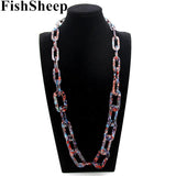 Bohemian Acid Acrylic Long Chain Necklace for Women