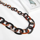 FishSheep Geometric Resin Chain Pendant Necklace