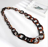 FishSheep Geometric Resin Chain Pendant Necklace