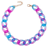 Acrylic Colorful Chain Choker Necklace For Women