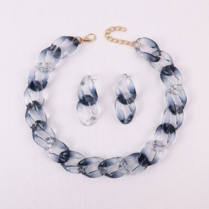 Acrylic Colorful Chain Choker Necklace For Women
