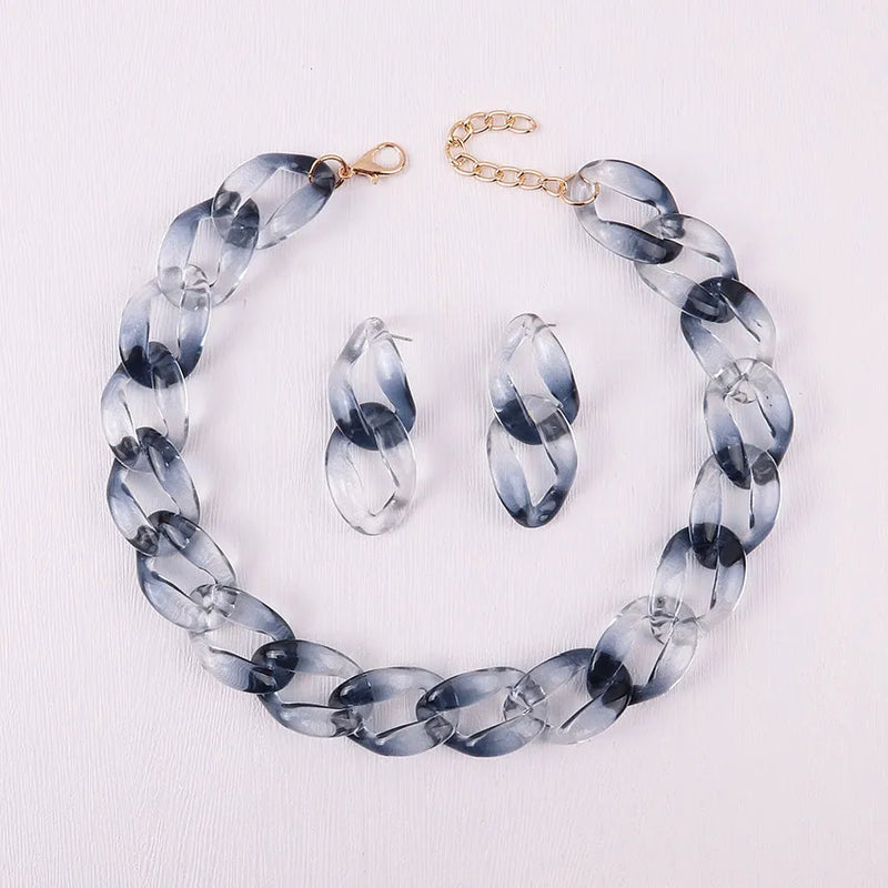 Acrylic Colorful Chain Choker Necklace For Women