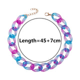 Acrylic Colorful Chain Choker Necklace For Women
