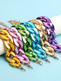 Colorful Acrylic Chain Choker Necklace Set