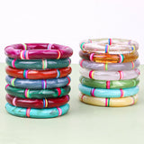 Boho Resin Elastic Tube Beads Polymer Clay Bracelet Jewelry