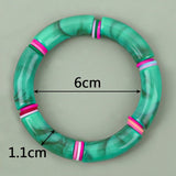 Boho Resin Elastic Tube Beads Polymer Clay Bracelet Jewelry