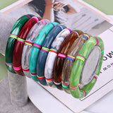 Boho Resin Elastic Tube Beads Polymer Clay Bracelet Jewelry