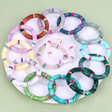Boho Resin Elastic Tube Beads Polymer Clay Bracelet Jewelry